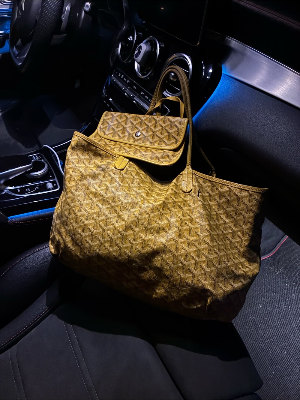 Authentic Goyard St. Louis Luxury Tote Handbag in Yellow